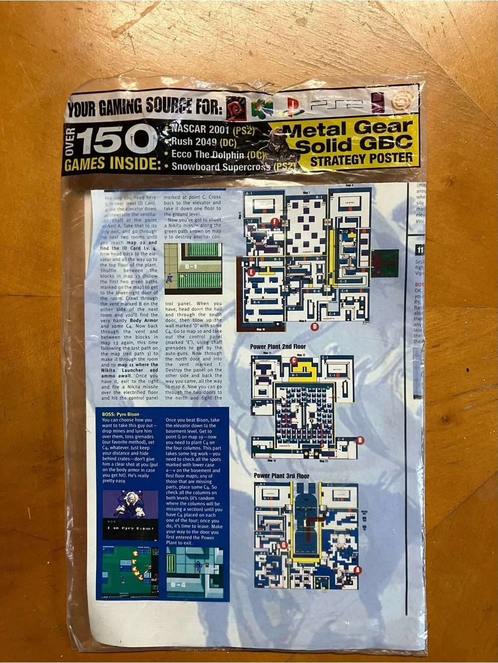 Vintage 2000 EGM Metal Gear Solid GBC Strategy Poster Polybag AOL Lot